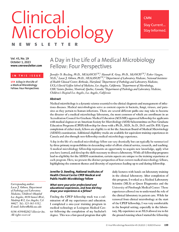 Go to journal home page - Clinical Microbiology Newsletter